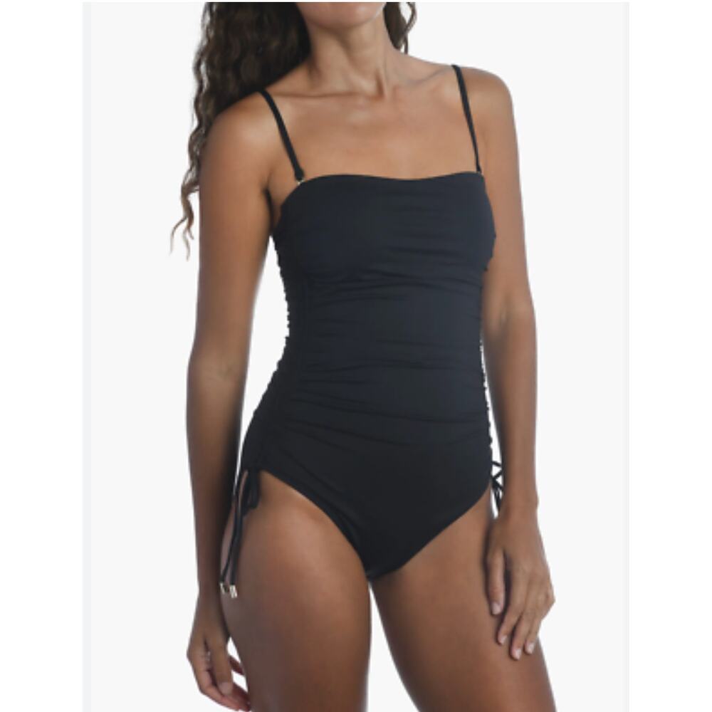 Lablanca Women One Piece Tummy Control Black  Swimsuit Sz 10 NWT Island Goddess
